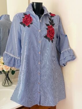 MILLENIUM Women Dress size Large blue cotton sundress